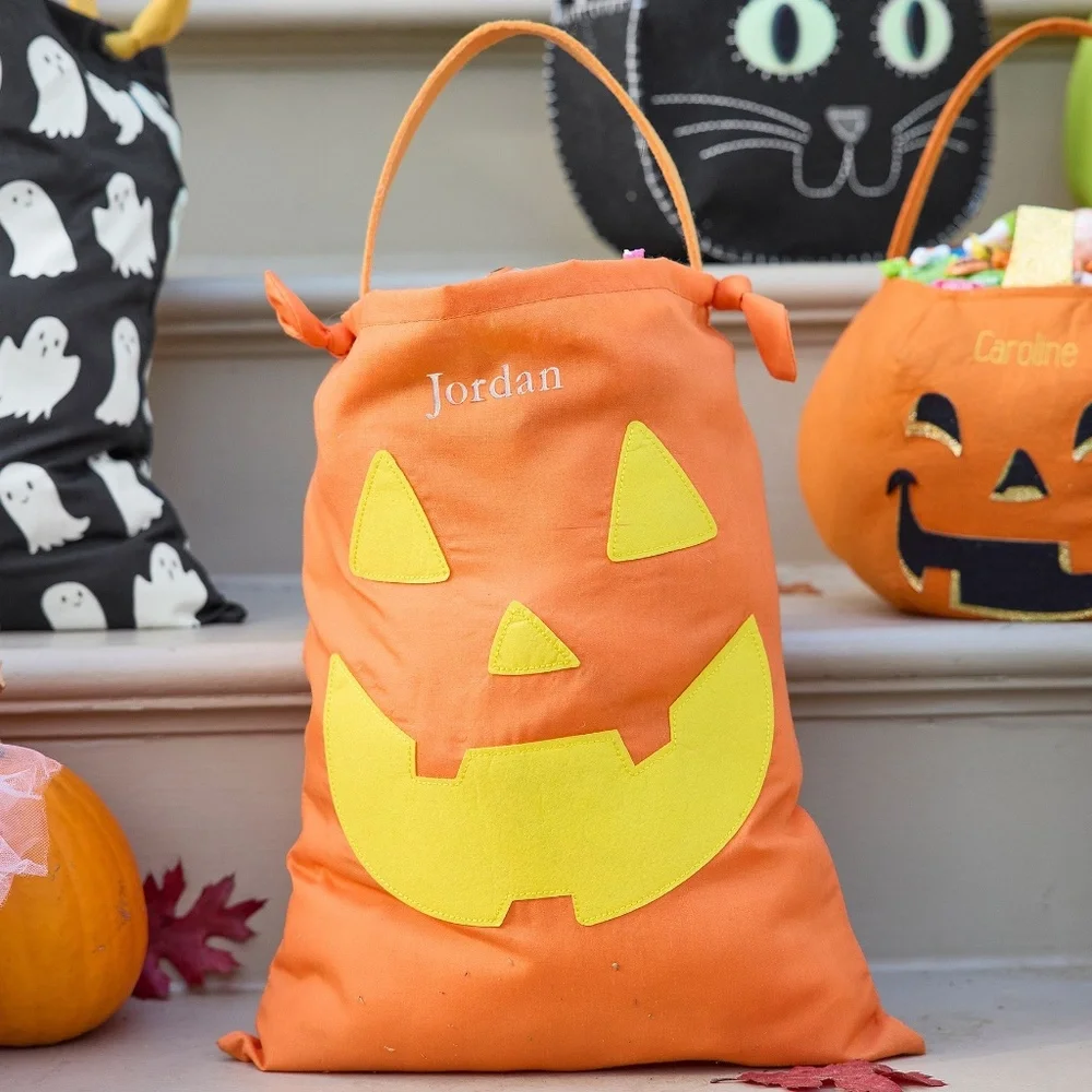 Pumpkin Glow-in-the-Dark Halloween Pillowcase Treat Bag - PBK